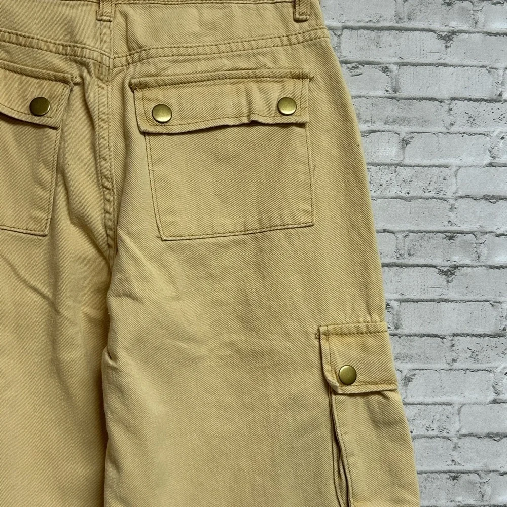 SHEIN Women's XS/2 Tan Cargo Carpenter Jeans Wide Leg